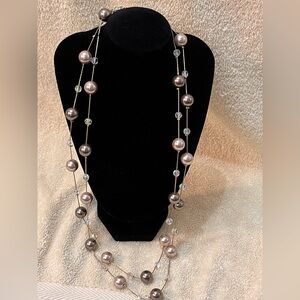 Lia Sophia Elegant Brown Pearl Necklace